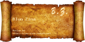 Blun Zina névjegykártya